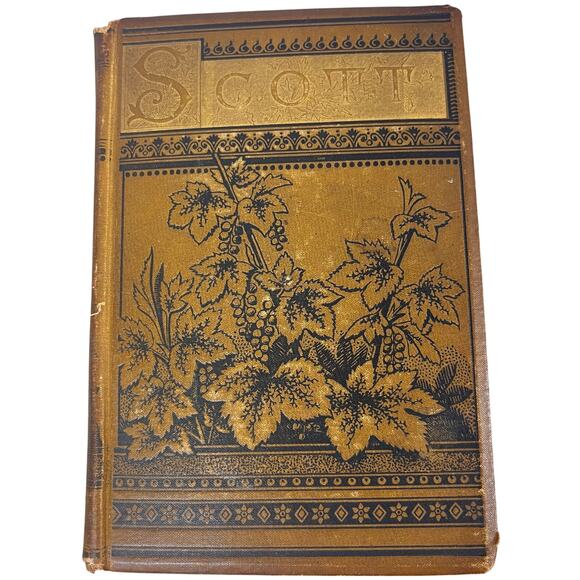 Antique Sir Walter Scott Poetical Works Illustrated Poetry Book Late 1800s HB - Picture 1 of 16